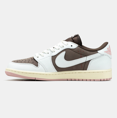 Кросівки Nike Air Jordan 1 Low x Travis Scott White Brown Pink (Коричневий) - фото 4 