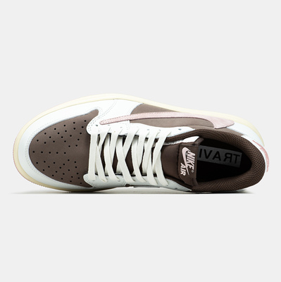 Кросівки Nike Air Jordan 1 Low x Travis Scott White Brown Pink (Коричневий) - фото 3 