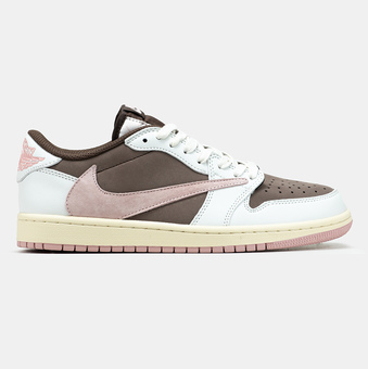 Кроссовки Nike Air Jordan 1 Low x Travis Scott White Brown Pink