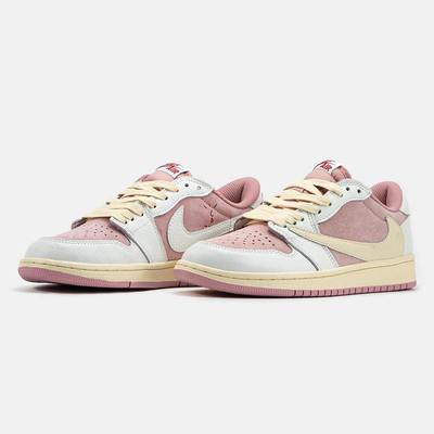 Кросівки Nike Air Jordan 1 Low x Travis Scott 'White Pink Beige' (Рожевий) - фото 2 