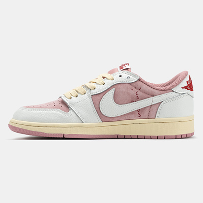 Кросівки Nike Air Jordan 1 Low x Travis Scott 'White Pink Beige' (Рожевий) - фото 4 