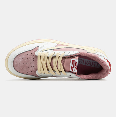 Кросівки Nike Air Jordan 1 Low x Travis Scott 'White Pink Beige' (Рожевий) - фото 3 