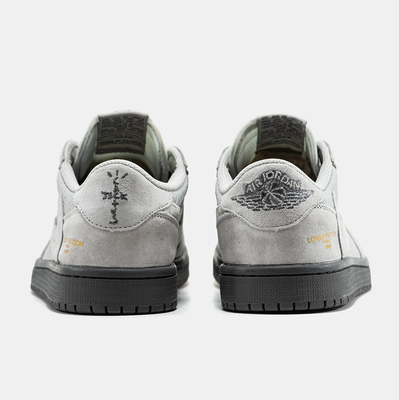 Кросівки Nike Air Jordan 1 Low x Travis Scott x Louis Vuitton Low Suede Grey (Сірий) - фото 5 
