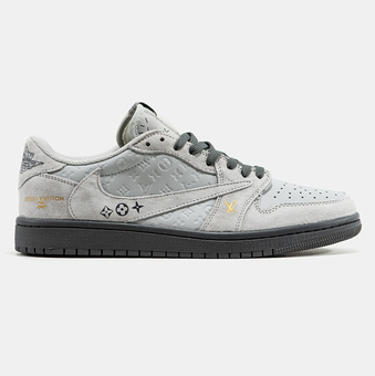 Кросівки Nike Air Jordan 1 Low x Travis Scott x Louis Vuitton Low Suede Grey