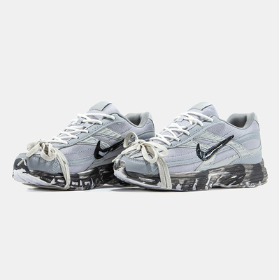 Кроссовки Nike Initiator Light Grey White Black Custom (Серый) - фото 2 