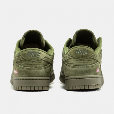 Кроссовки Nike SB Dunk Low Suede Green x Supreme (Хаки) - фото 5 