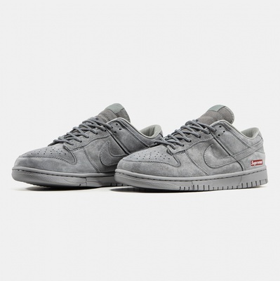 Кроссовки Nike SB Dunk Low x Supreme Suede Grey (Серый) - фото 2 