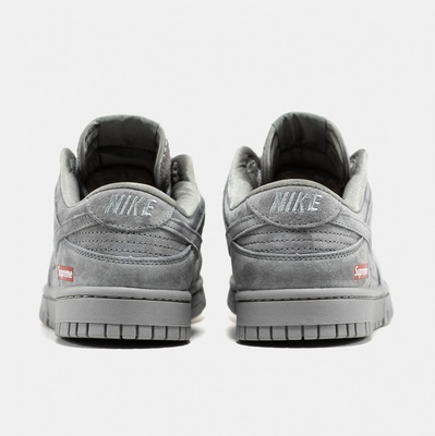 Кроссовки Nike SB Dunk Low x Supreme Suede Grey (Серый) - фото 5 