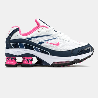 Nike Shox x Supreme Ride 2 White Blue Pink