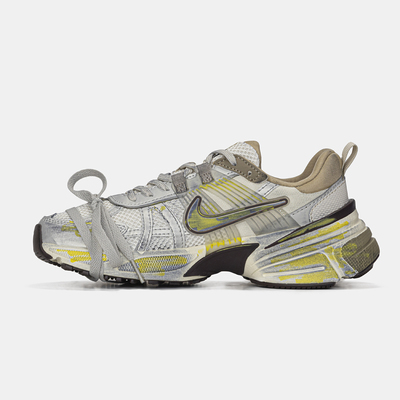 Кроссовки Nike V2K Runtekk Custom Silver Beige Yellow (Желтый) - фото 2 