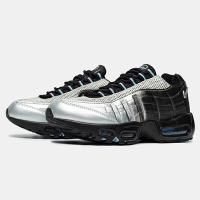 Кроссовки Palace x Nike Air Max 95 Big Bubble Metallic Silver IQ7708-095 (Черный) - фото 2 