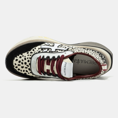 Кросівки Premiata HILL Leopard Black Burgundy (Бордовий) - фото 3 