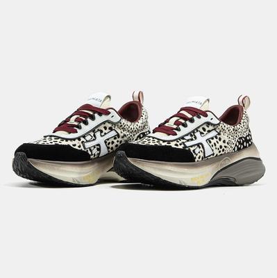 Кросівки Premiata HILL Leopard Black Burgundy (Бордовий) - фото 2 