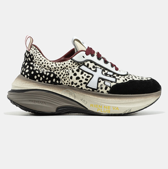Кросівки Premiata HILL Leopard Black Burgundy
