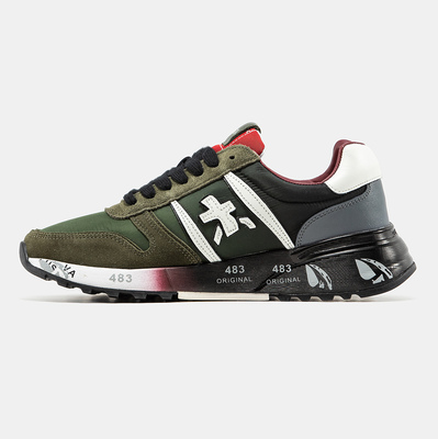 Кросівки Premiata Lander Military Green Black White (Зелений) - фото 4 