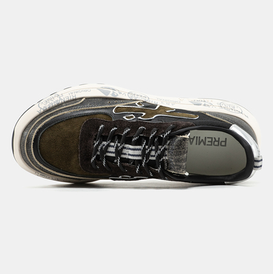 Кросівки Premiata Nous Olive Black Silver (Хакі) - фото 3 