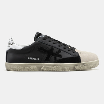 Кеди Premiata Steven Black White Beige