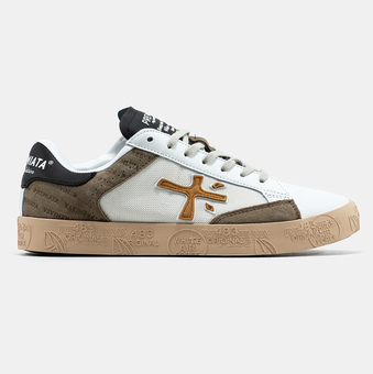 Кеди Premiata Steven White Beige Gum