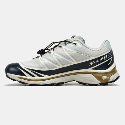 Кроссовки Salomon XT-6 Softground Beige Navy Brown (Голубой) - фото 4 
