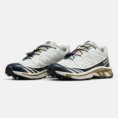 Кроссовки Salomon XT-6 Softground Beige Navy Brown (Голубой) - фото 2 