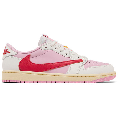 Кросівки Travis Scott x Air Jordan Air 1 Retro Low OG Sail Tropical Pink IQ7604-101 (Рожевий) - фото 1 Keedy