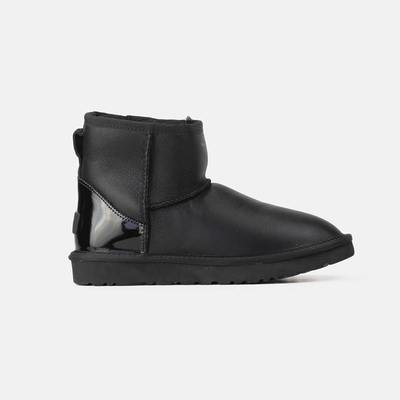 Ботинки UGG Classic Mini Varnish Heel Black (Черный) - фото 1 Keedy