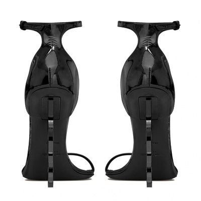 Сандалі YSL Opyum 110mm in Patent Leather (Чорний) - фото 4 